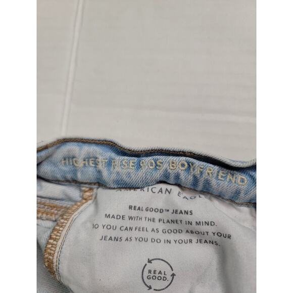 AMERICAN EAGLE Jeans Sz 14 Highest Rise 90's Boyfriend Distressed Destroy Drapey - Picture 6 of 11